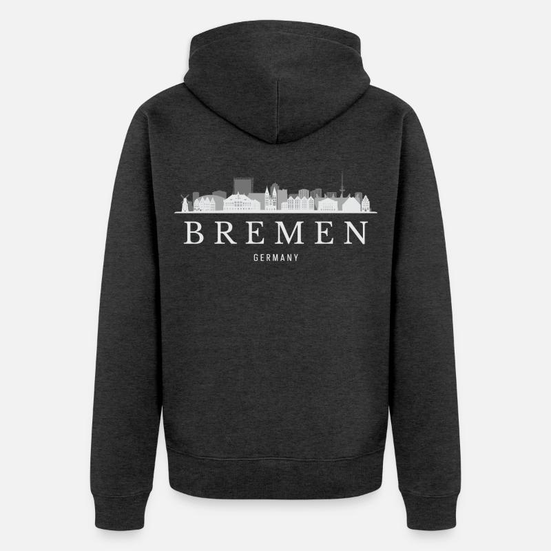 Bremen Skyline, Brême Allemagne - Veste à capuche bio Premium Unisexe - anthracite chiné