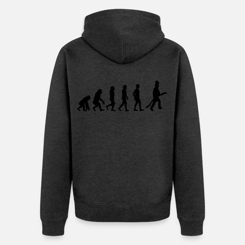 Feuerwehr Evolution - Unisex Premium Bio Zip Hoodie - Anthrazit meliert