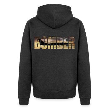 Bomber Tu-95 - Unisex Premium Bio Zip Hoodie - Anthrazit meliert - Hinten - Nico (187cm)