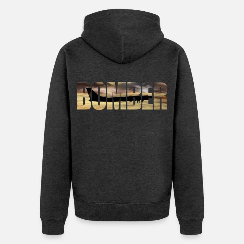 Bomber Tu-95 - Unisex Premium Bio Zip Hoodie - Anthrazit meliert
