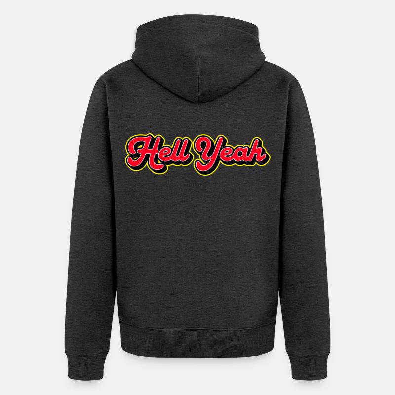 Hell Yeah 3D Retro Script - Veste à capuche bio Premium Unisexe - anthracite chiné