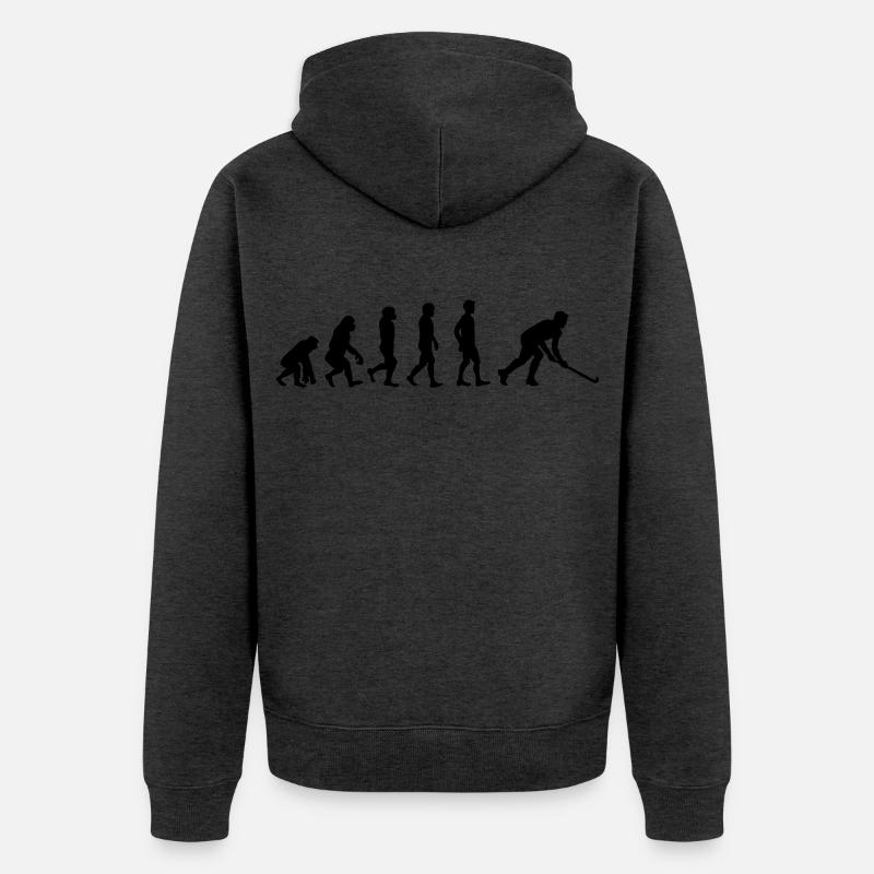 Evolution de floorball - Veste à capuche bio Premium Unisexe - anthracite chiné