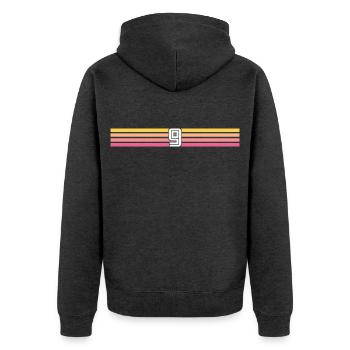 9 Trikotnummer 9 – 9 Jahre alter retro 9 Geburtstag - Unisex Premium Bio Zip Hoodie - Anthrazit meliert - Hinten - Nico (187cm)
