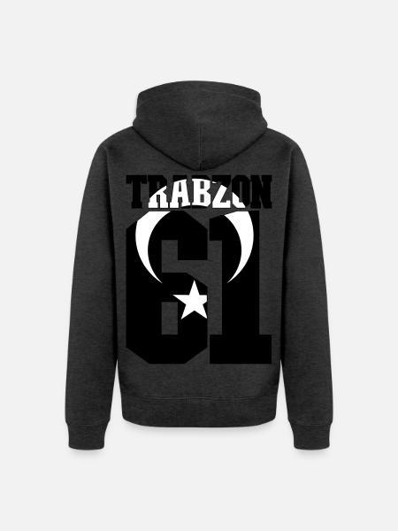 Trabzon 61Türkei Flagge - Unisex Premium Bio Zip Hoodie - Anthrazit meliert