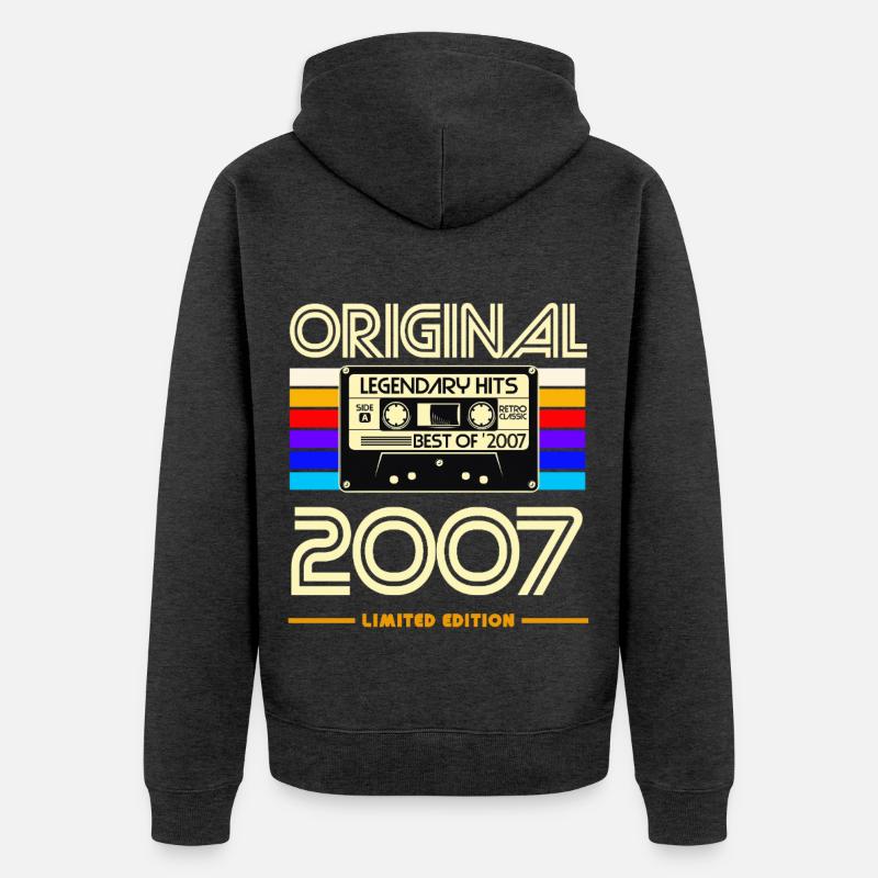 Original 2007: Hits rétro cassette - Veste à capuche bio Premium Unisexe - anthracite chiné