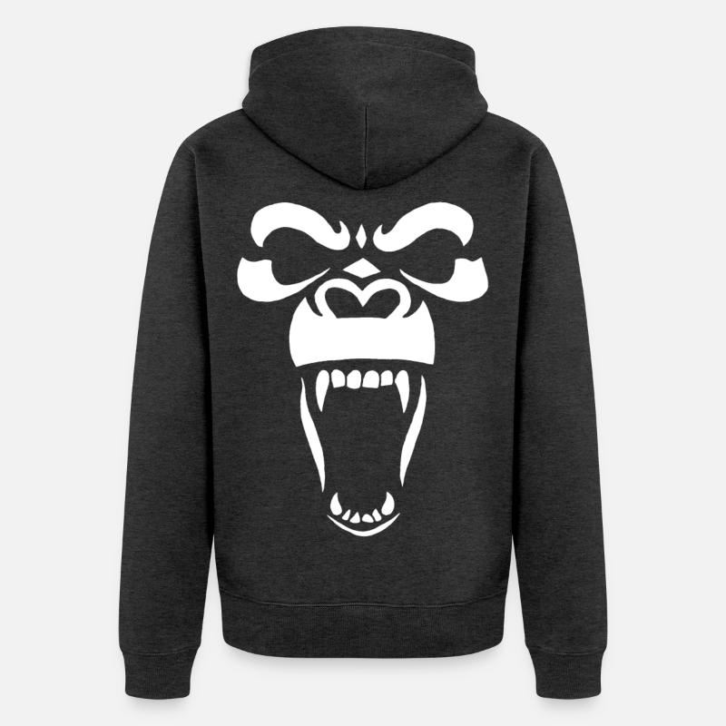 Gorille blanc - Veste à capuche bio Premium Unisexe - anthracite chiné