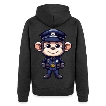 Singe policier - Veste à capuche bio Premium Unisexe - anthracite chiné - Dos - Nico (187cm)