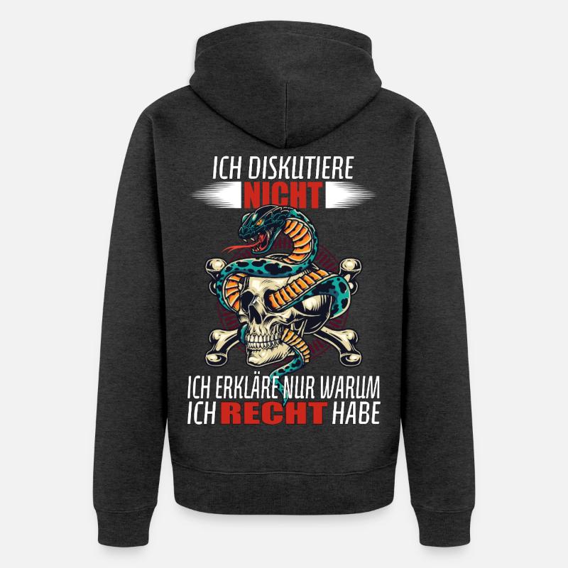 Je ne discute pas - j’explique juste... - Veste à capuche bio Premium Unisexe - anthracite chiné