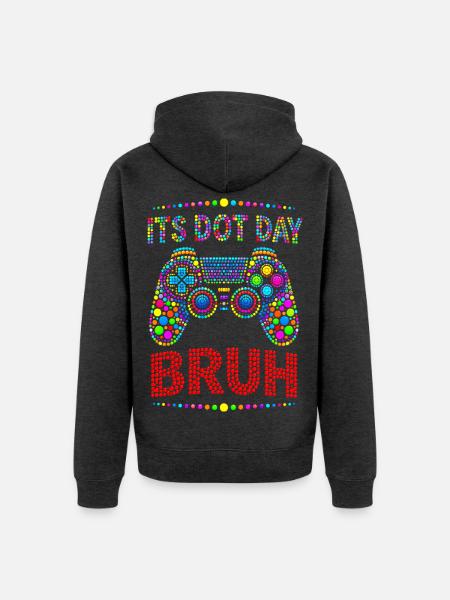Its Dot Day Bruh Gaming  - Unisex Premium Bio Zip Hoodie - Anthrazit meliert