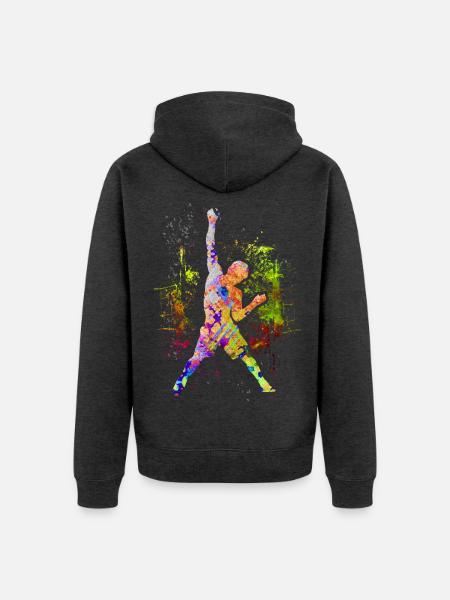 Klettern / Climbing / Freeclimbing Kletterer Berg - Unisex Premium Bio Zip Hoodie - Anthrazit meliert