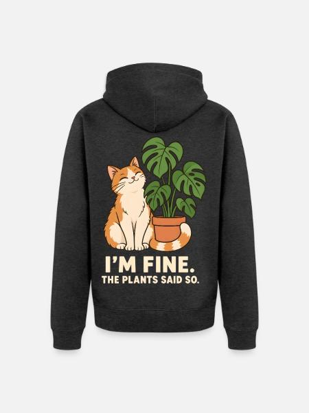 Die Pflanzen sagen es - Unisex Premium Bio Zip Hoodie - Anthrazit meliert