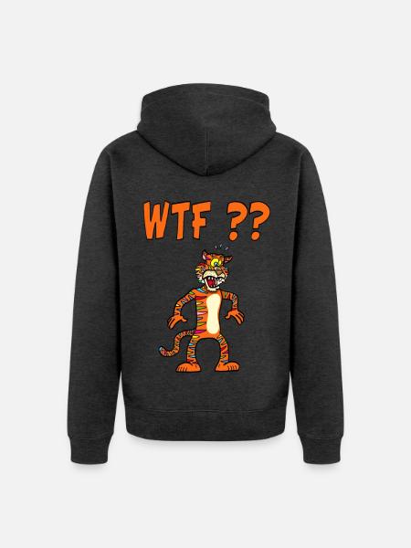 Mehrfarbiger Tiger - Unisex Premium Bio Zip Hoodie - Anthrazit meliert