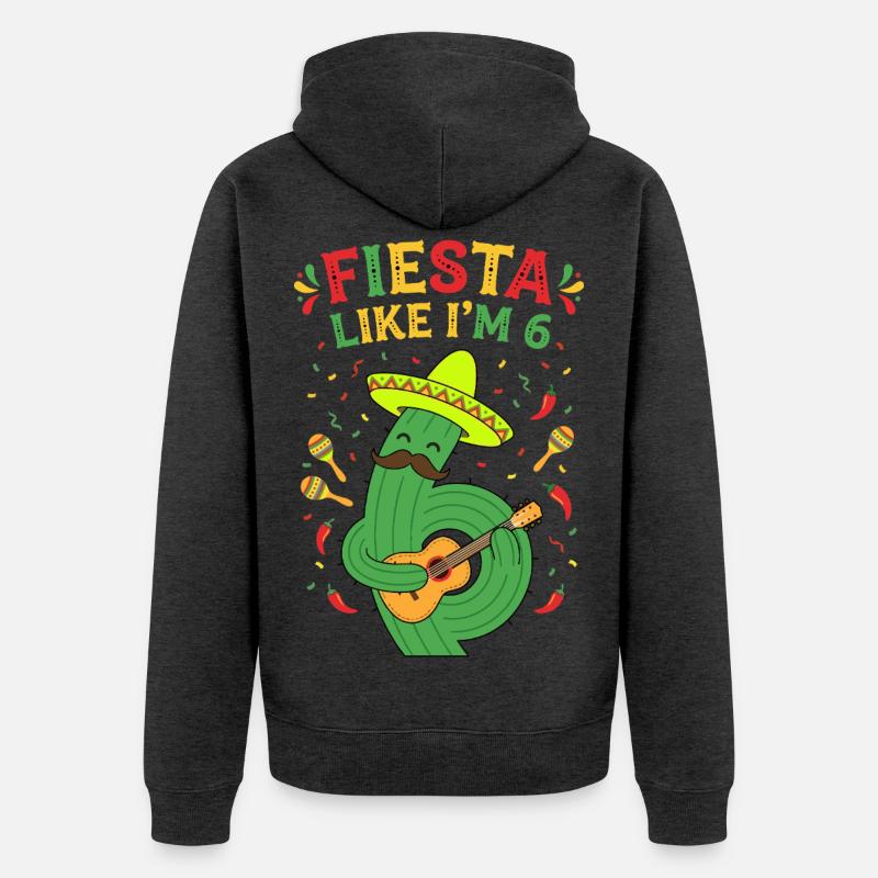 Fiesta comme si j’avais 6 cactus - Veste à capuche bio Premium Unisexe - anthracite chiné