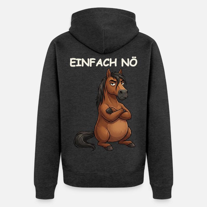 Diction drôle de cheval - Veste à capuche bio Premium Unisexe - anthracite chiné