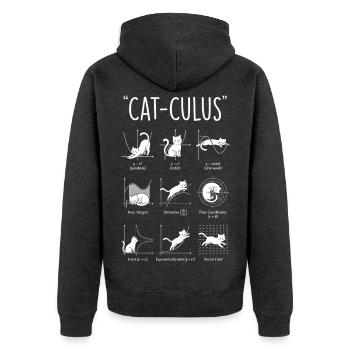 Cat-Culus : Le Guide Drôle Chat Mathématique - Unisex Premium Bio Zip Hoodie - Anthrazit meliert - Hinten - Nico (187cm)