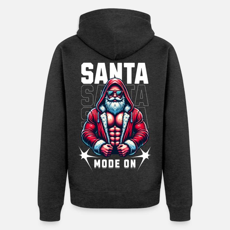 Mode Père Noël activé - Veste à capuche bio Premium Unisexe - anthracite chiné