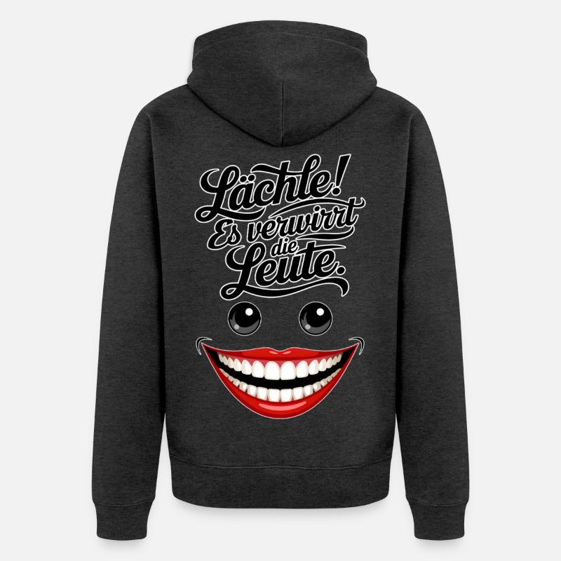 Toujours souriant - Veste à capuche bio Premium Unisexe - anthracite chiné