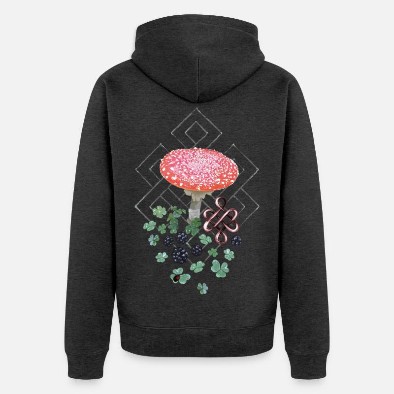 Trèfle Lucky Toadstool - Veste à capuche bio Premium Unisexe - anthracite chiné