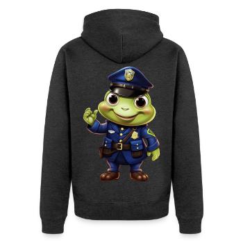 Grenouille de la police - Veste à capuche bio Premium Unisexe - anthracite chiné - Dos - Nico (187cm)