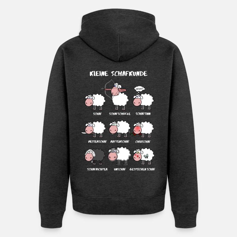 Un peu de connaissances moutons - Veste à capuche bio Premium Unisexe - anthracite chiné