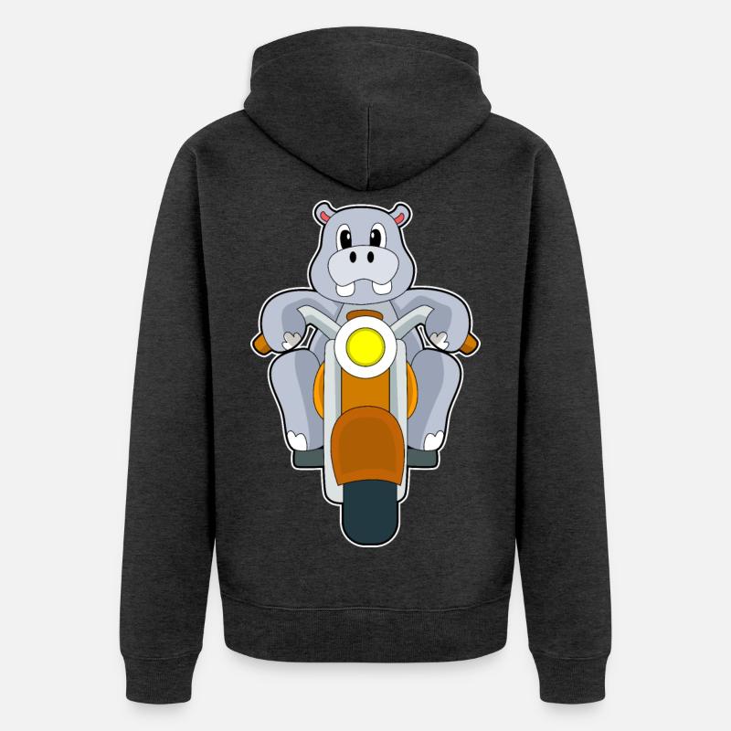 Moto Hippopotame - Veste à capuche bio Premium Unisexe - anthracite chiné