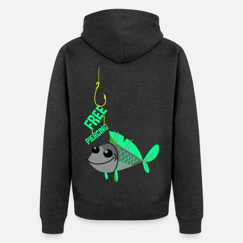 Piercing gratuit - Veste à capuche bio Premium Unisexe - anthracite chiné