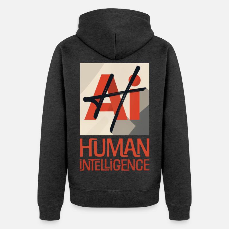 HUMAN INTELLIGENCE #3 - lets' talk - Veste à capuche bio Premium Unisexe - anthracite chiné