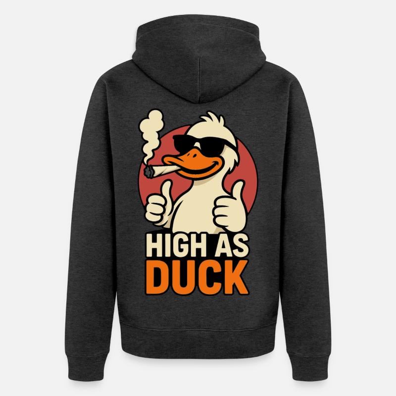 High as Duck - THC Ente - Veste à capuche bio Premium Unisexe - anthracite chiné