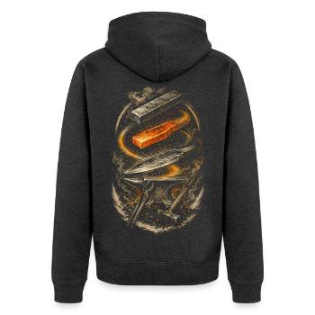 Blacksmith Blacksmith Farrier - Unisex Premium Organic Zip Hoodie - heather anthracite - Back - Nico (187cm)