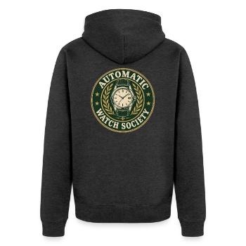 Automatik Uhr Mechanische Watch - Unisex Premium Bio Zip Hoodie - Anthrazit meliert - Hinten - Nico (187cm)