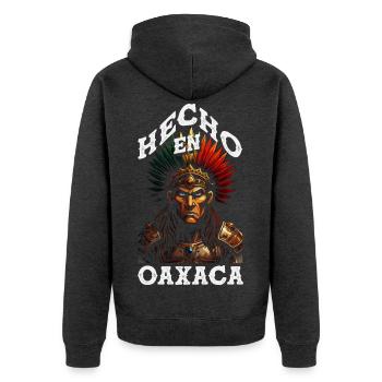 Mexiko Stolz & Heimat Mexikaner Mexico Flagge - Unisex Premium Bio Zip Hoodie - Anthrazit meliert - Hinten - Nico (187cm)