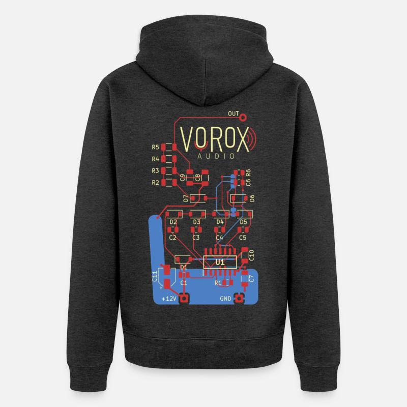 Art du circuit audio sur les circuits imprimés - Veste à capuche bio Premium Unisexe - anthracite chiné