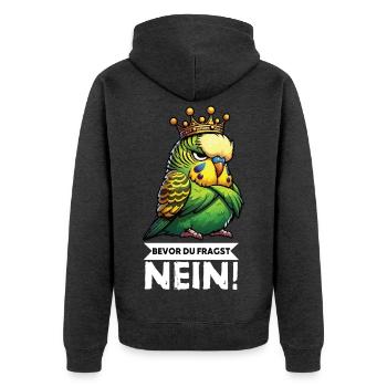 Avant que tu ne demandes à Perruche Welli Wellis - Veste à capuche bio Premium Unisexe - anthracite chiné - Dos - Nico (187cm)