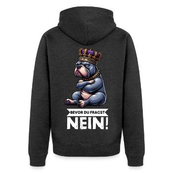 Bevor Du Fragst Nein American Bully Bully Pit - Unisex Premium Bio Zip Hoodie - Anthrazit meliert - Hinten - Nico (187cm)