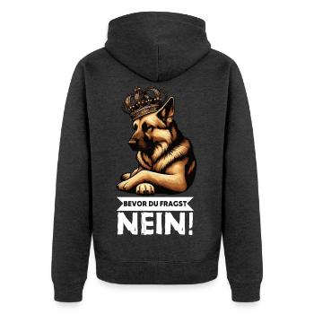 Avant que vous ne demandiez aux bergers bergers allemands - Veste à capuche bio Premium Unisexe - anthracite chiné - Dos - Nico (187cm)
