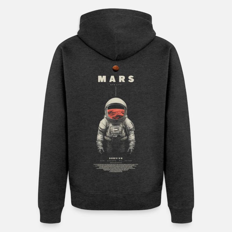 Mars Exploration - Veste à capuche bio Premium Unisexe - anthracite chiné