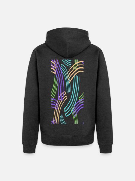 Kurven bunt Mosaic - Unisex Premium Bio Zip Hoodie - Anthrazit meliert