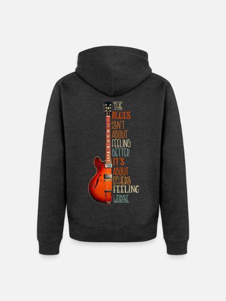 Gitarre Blues Musik Geschenk für Musiker - Unisex Premium Bio Zip Hoodie - Anthrazit meliert