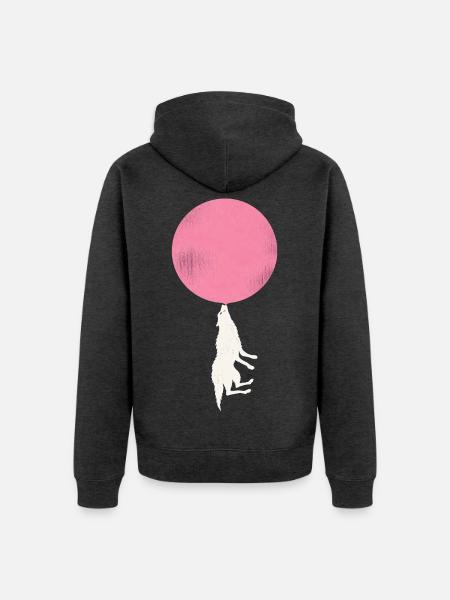 Ballonfuchs Silhouette - Unisex Premium Bio Zip Hoodie - Anthrazit meliert