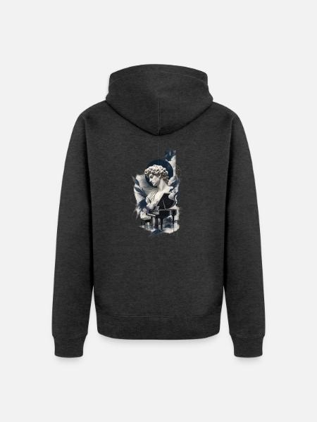 Ästhetische Klavierkunst - Unisex Premium Bio Zip Hoodie - Anthrazit meliert
