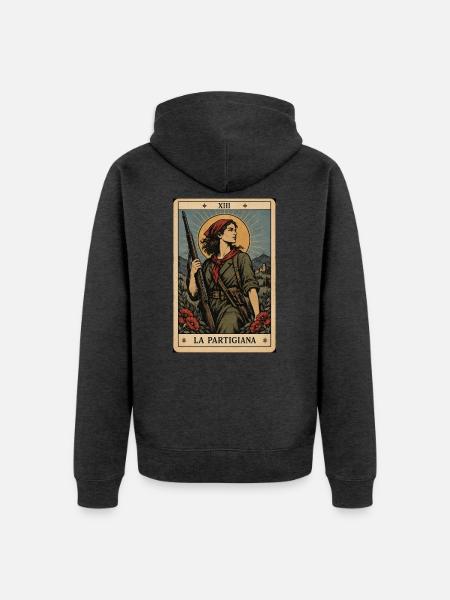 la_partigiana - Unisex Premium Bio Zip Hoodie - Anthrazit meliert