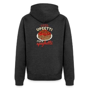 Spaghetti - Unisex Premium Bio Zip Hoodie - Anthrazit meliert - Hinten - Nico (187cm)