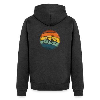 bicycle - Unisex Premium Organic Zip Hoodie - heather anthracite - Back - Nico (187cm)