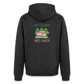 Camping Camper Wohnmobil - Unisex Premium Bio Zip Hoodie - Anthrazit meliert - Hinten - Nico (187cm)