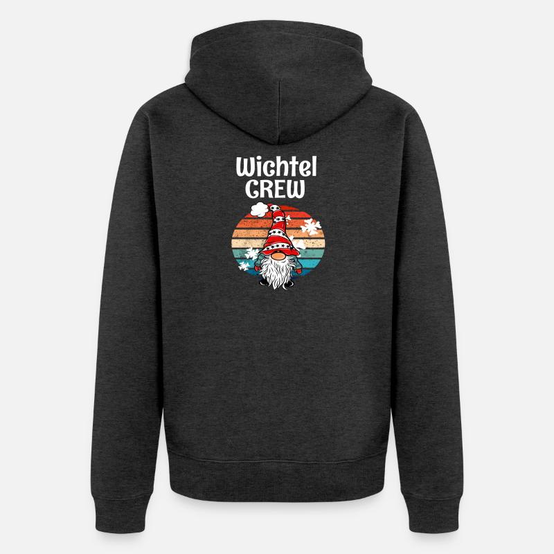 Elfes Crew Gnome de Noël - Veste à capuche bio Premium Unisexe - anthracite chiné