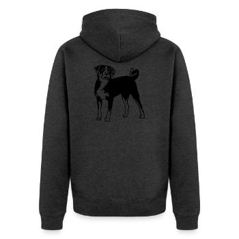 Appenzeller Sennenhund - Unisex Premium Bio Zip Hoodie - Anthrazit meliert - Hinten - Nico (187cm)