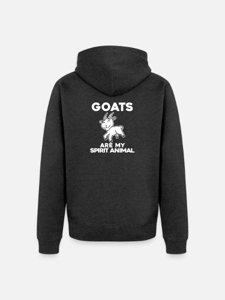 Ziege Ziegenbock Bock - Unisex Premium Bio Zip Hoodie - Anthrazit meliert