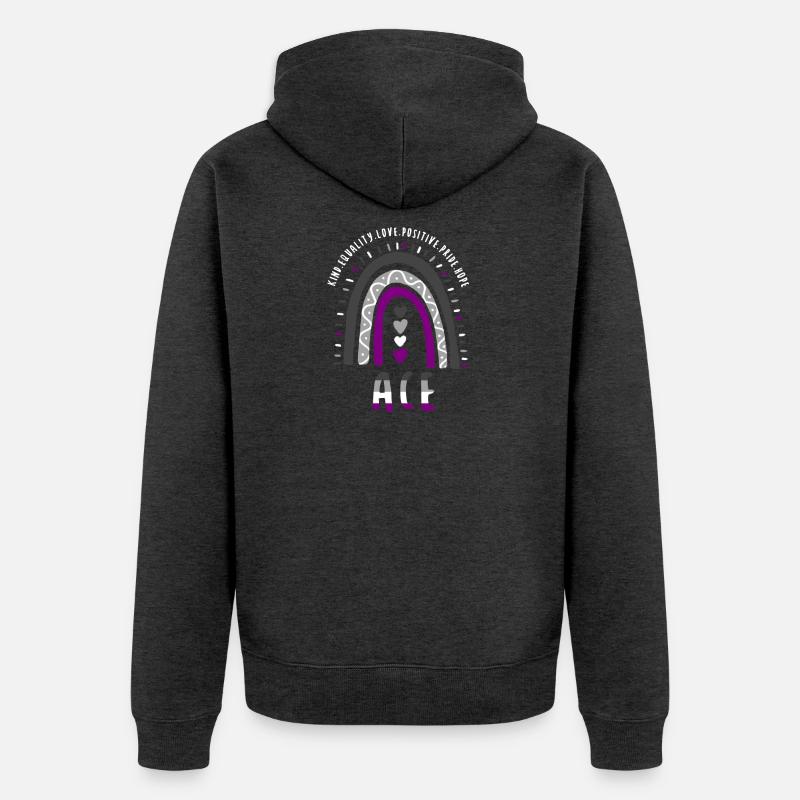 Ace Pride Boho Arc-en-ciel - Veste à capuche bio Premium Unisexe - anthracite chiné