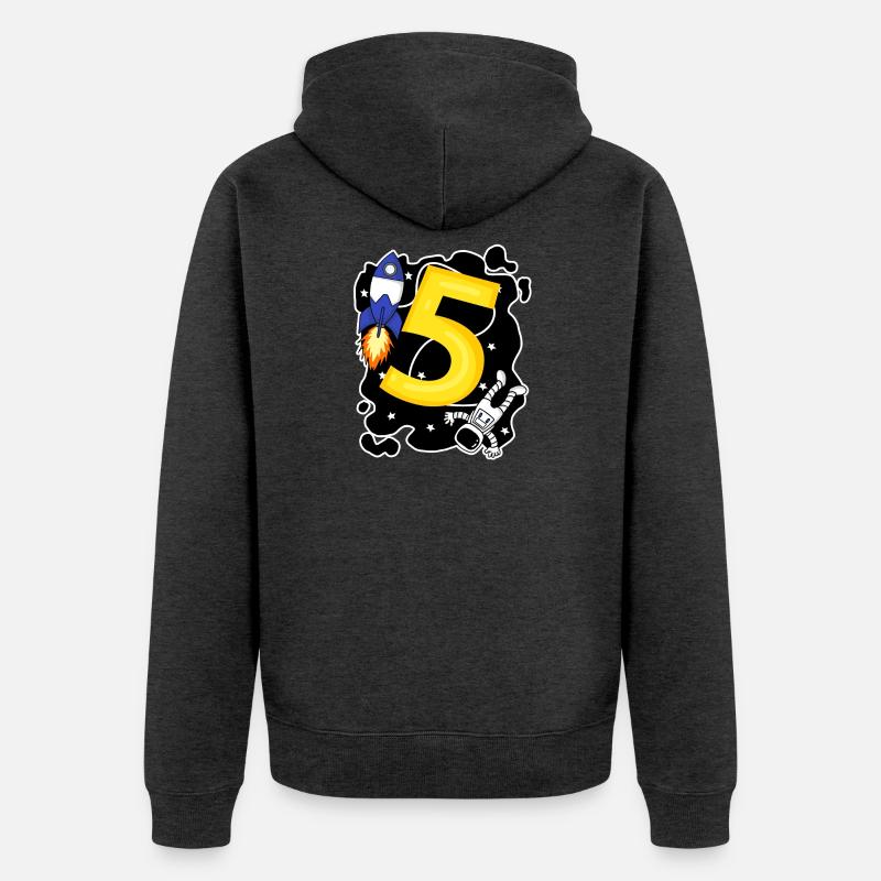 Jeune astronaute de 5 ans - Veste à capuche bio Premium Unisexe - anthracite chiné