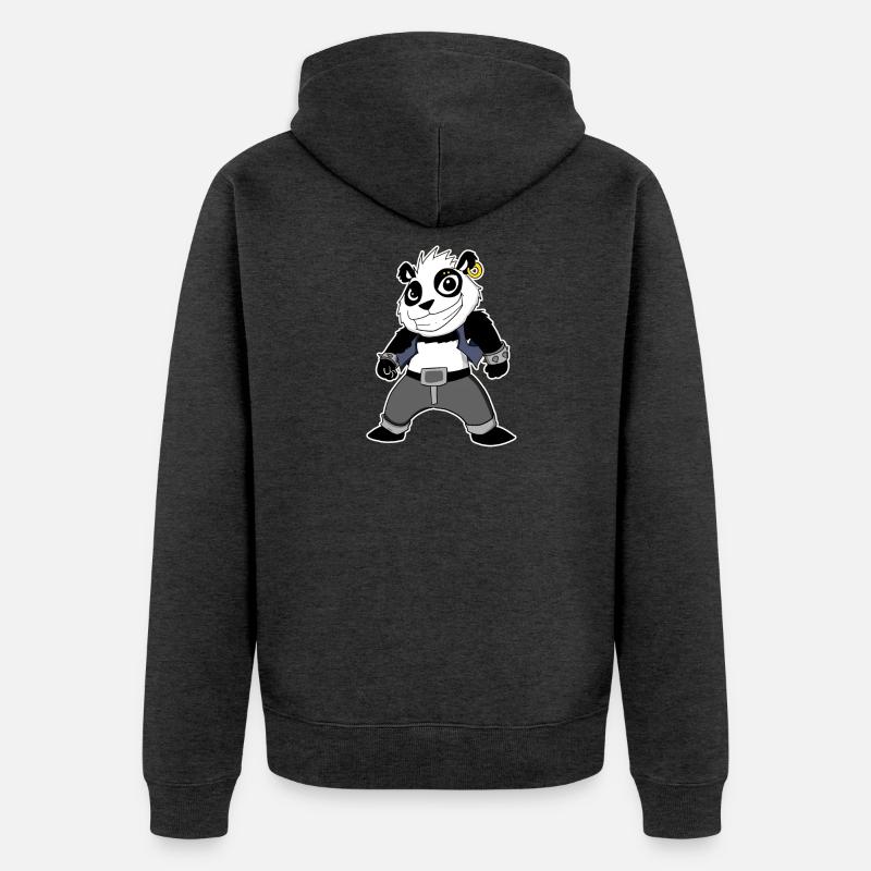 Cool Panda - Veste à capuche bio Premium Unisexe - anthracite chiné